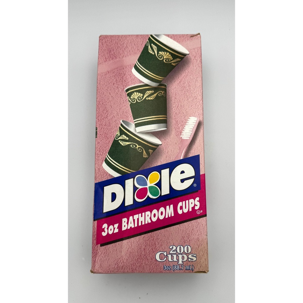 Vtg 1980s Dixie 3oz Bathroom Cups Box 171/200 Left Movie Prop Retro Bathroom